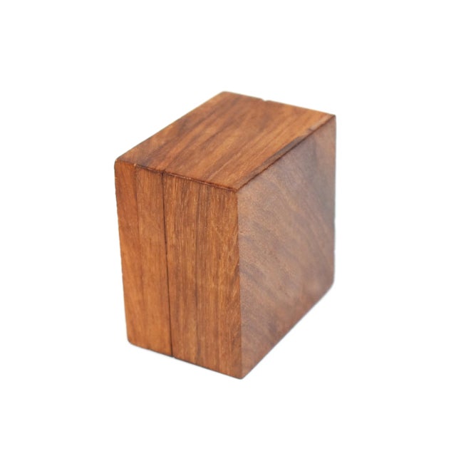 Vintage Hand Made Carved Wooden Ring Jewelry Box For Sale - Image 6 of 7