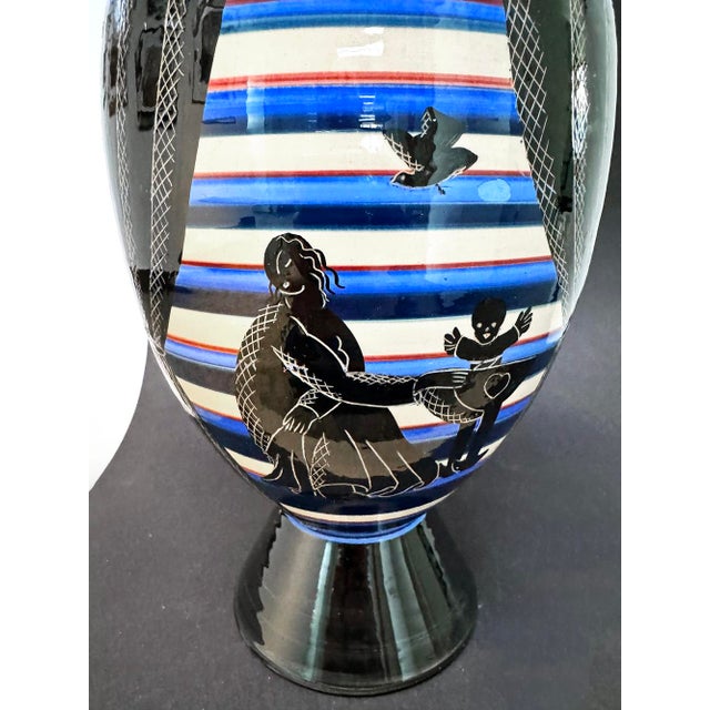 Early 20th Century Vase With Nude, Comedy and Tragedy Masks, by Rometti For Sale - Image 4 of 4