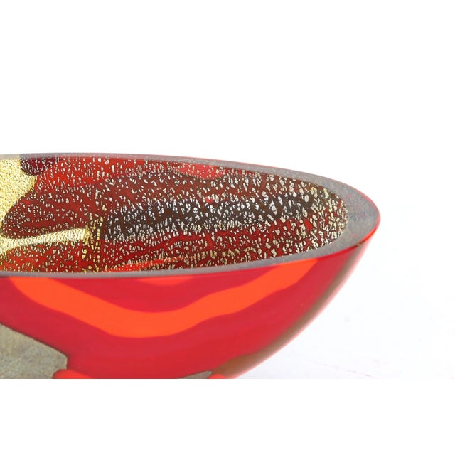 Gold Mid-20th Century Italian Murano Glass Bowl For Sale - Image 8 of 10
