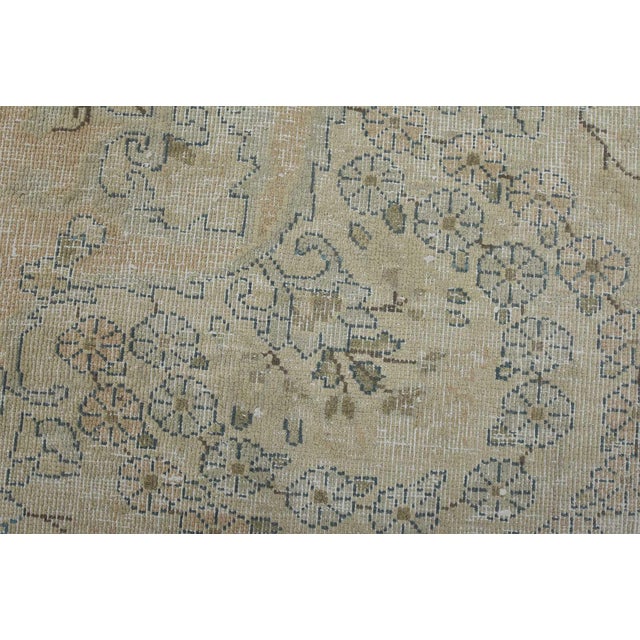 Kerman Rug 8’7” X 12’11” Pink Wool Vintage Distressed Hand-Knotted Carpet For Sale - Image 4 of 15