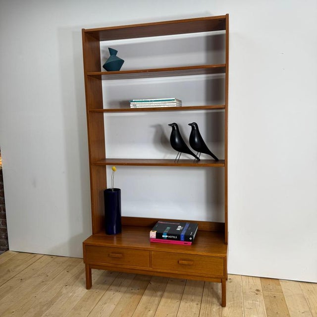 Wood Teak Bookcase with Two Drawers, Sweden, 1960 For Sale - Image 7 of 10