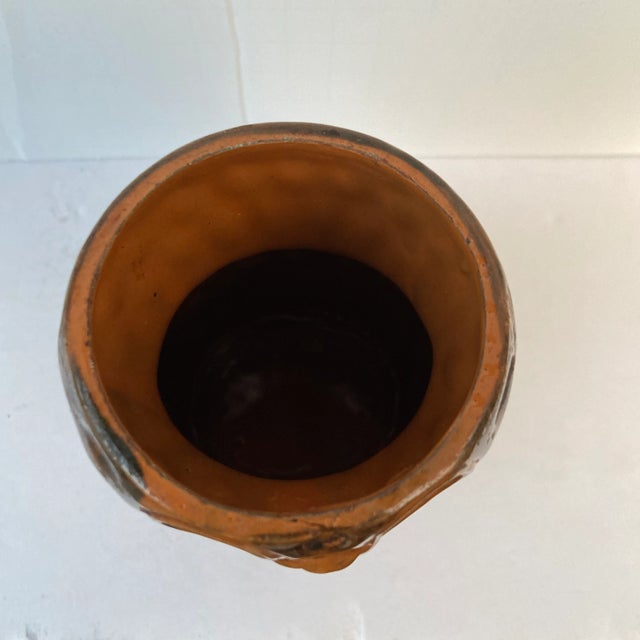 Vintage Rustic Thumbprint Pottery Bear For Sale - Image 10 of 11