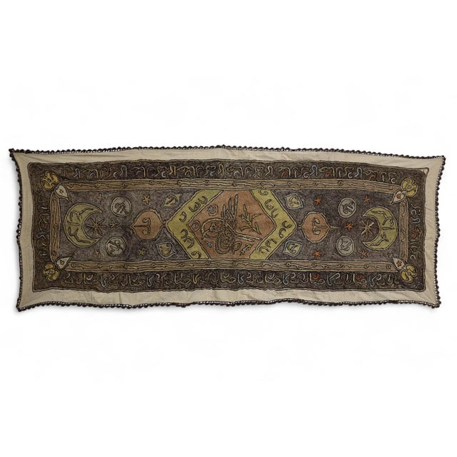 Metallic Thread Embroidered Wall Hanging, 1930s For Sale - Image 16 of 16