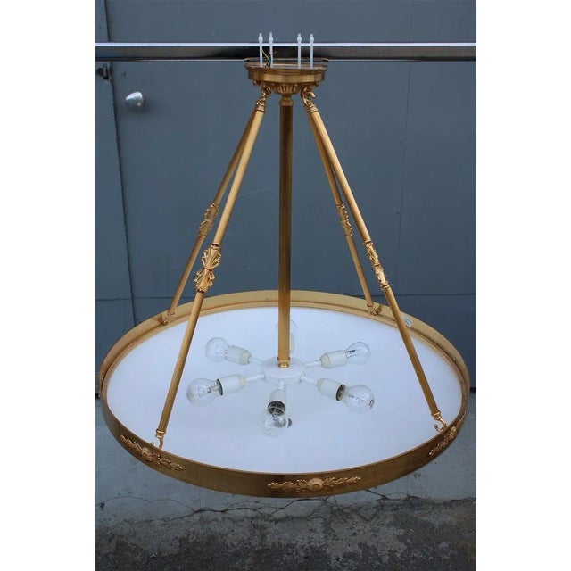 Gold Round Chandelier in Brass and Murano Glass, 1970s For Sale - Image 8 of 18