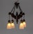 Gothic Early 20th Century Carved Wood Parrots Chandelier With Hanging Glass Shaded Lights For Sale - Image 3 of 13