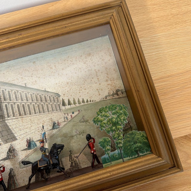 English Vintage British Royal Guard and Palace Diorama Shadow Box For Sale - Image 3 of 12