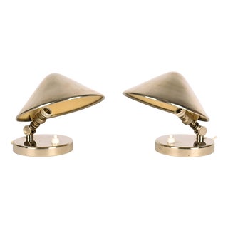 Bauhaus Nickel Table Lamps by Josef Vorel, 1930s, Set of 2 For Sale