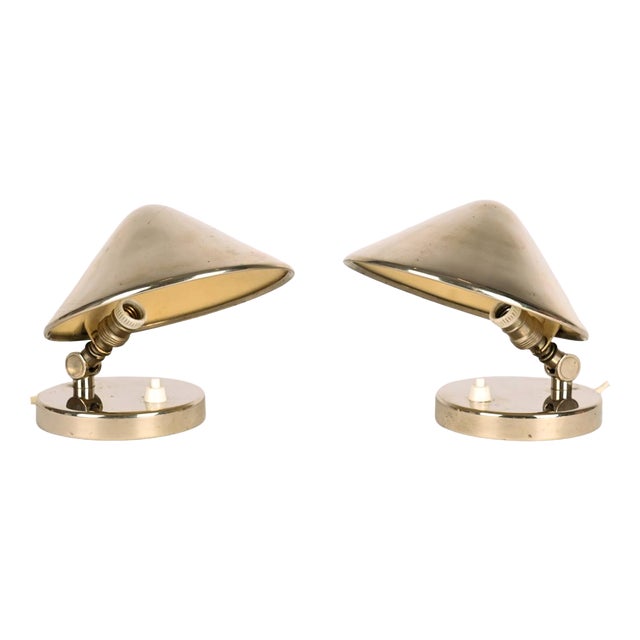 Bauhaus Nickel Table Lamps by Josef Vorel, 1930s, Set of 2 For Sale