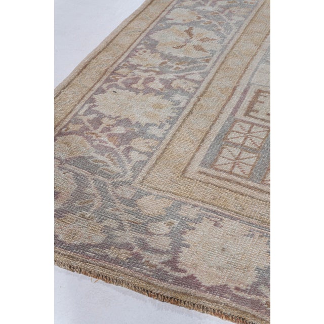 Vintage Circa 1940 Taupe Distressed Turkish Oushak Hand Knotted Wool Rug 4'1 X 6'9 For Sale - Image 9 of 11