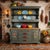 Hand Painted Vintage 1970s St. John’s Table Co. Hand-Painted Green China Hutch | One-of-a-Kind Art Furniture For Sale - Image 12 of 18
