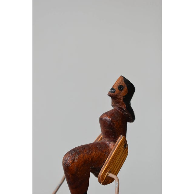 1940s Vintage Folk Art Balancing Woman Kinetic Sculpture, Circa 1940s For Sale - Image 5 of 16