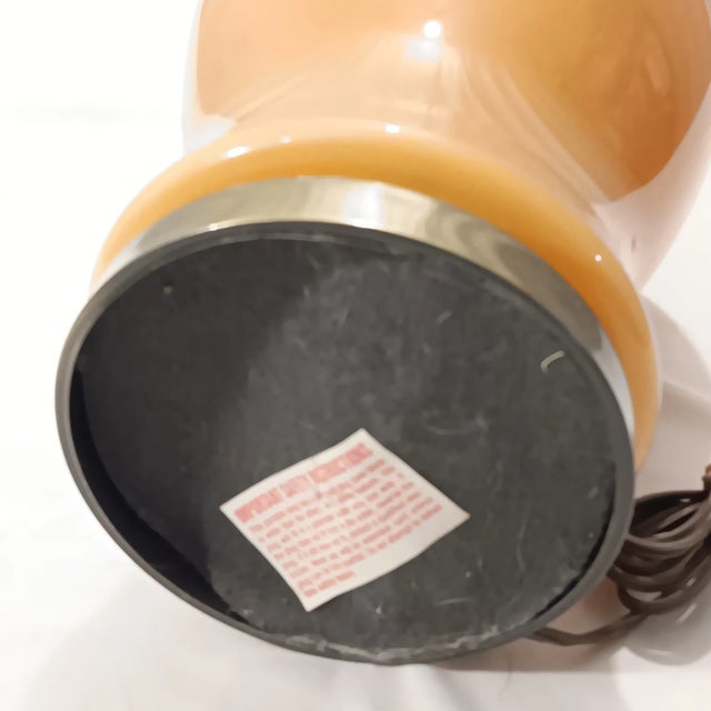 Vintage & Elegant Coral Colored Glass Ginger Jar Table Lamp With a Brass Base For Sale - Image 9 of 13