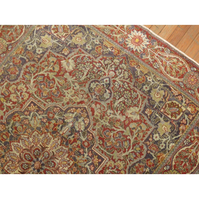Textile Antique Zabihi Collection Persian Tabriz Accent Rug - 4'7" x 6' For Sale - Image 7 of 9