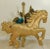 Late 20th Century X-Large Vintage Gold Hand Painted & Decorated Paper Mache Carousel Horse For Sale - Image 5 of 9