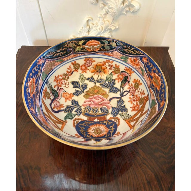 Green Antique Japanese Meiji Imari Porcelain Centrepiece Bowl, 1860s For Sale - Image 8 of 11