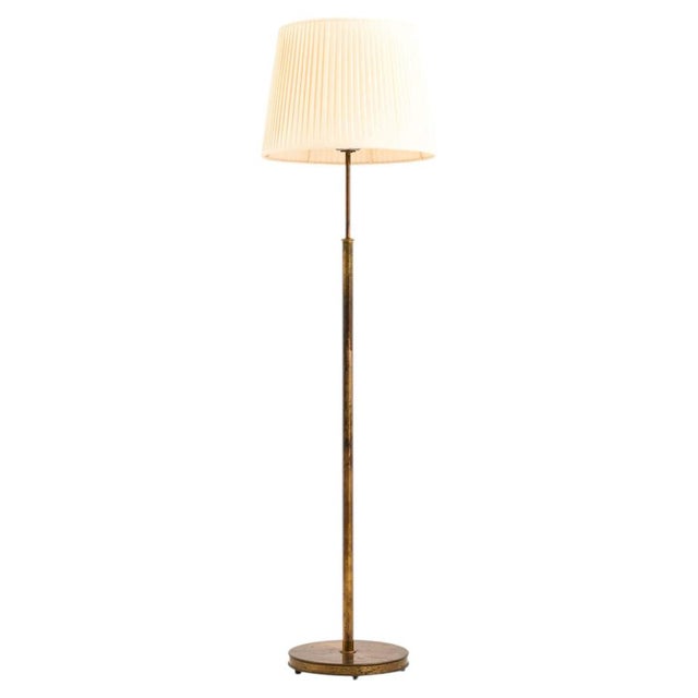 Gold Brass and Silk Floor Lamp by Josef Frank for Svenskt Tenn, 1960s For Sale - Image 8 of 8