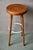 Vintage Bar Stool in Wood and Blue Lacquered Metal, 1960s For Sale - Image 4 of 12