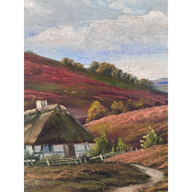 Antique Original Landscape Oil Painting, Signed Countryside Art For Sale - Image 12 of 15