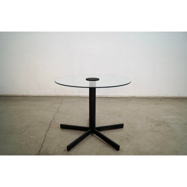 Cassina 1980’s Postmodern Metal & Glass Side Table For Sale - Image 4 of 12