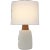 Aida Large Table Lamp in Porous White and Natural Oak with Linen Shade Designer: Barbara Barry Height: 28.5" Shade Detail:...