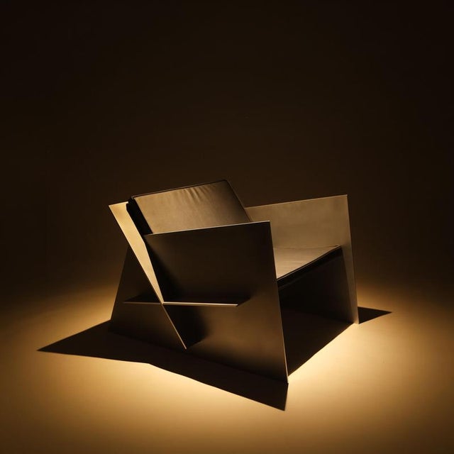 Metal Romulus Aluminium Armchair by Bureau of Entropy For Sale - Image 7 of 12