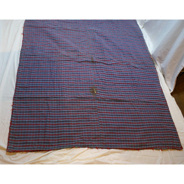 Farmhouse Vintage American Handmade Cabin Strip Quilt For Sale - Image 3 of 9