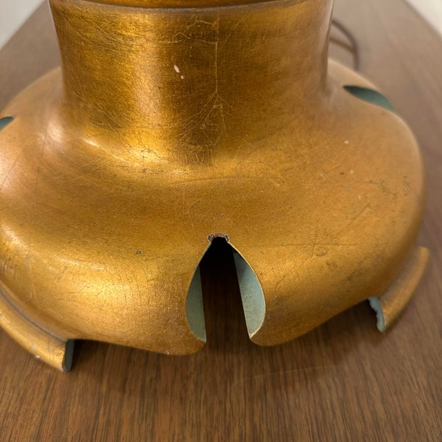 Wood Vintage Italian Style Table Lamp Carved Giltwood Hollywood Regency For Sale - Image 7 of 12