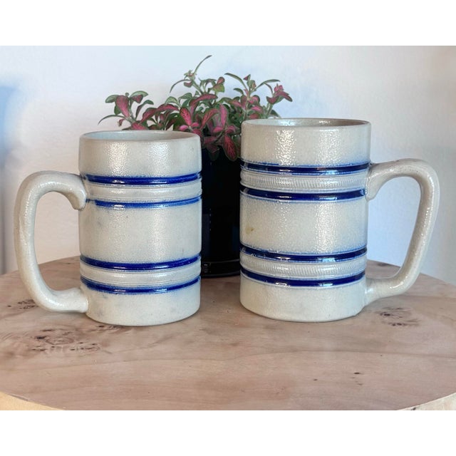 Antique Whites of Utica Stoneware Salt Glazed Barrel Mug For Sale - Image 6 of 9