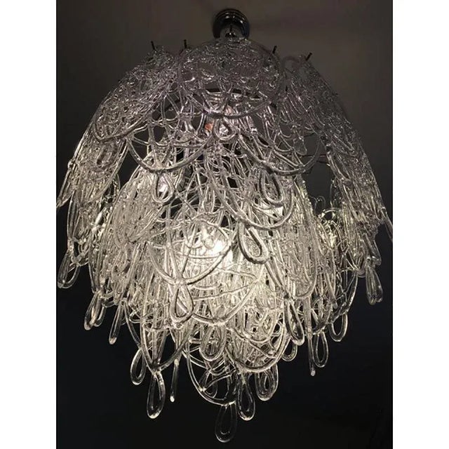 Murano Glass "ragnatela " Chandelier kromo Metal Frame Murano glass kromo metal frame sputnik chandelier italian white and...