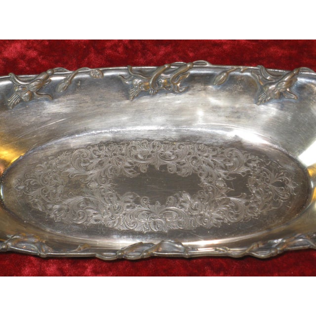 Dish Bowl Silverplate Derby Sliver Co. Art Nouveau Flowers Engraved For Sale - Image 13 of 16