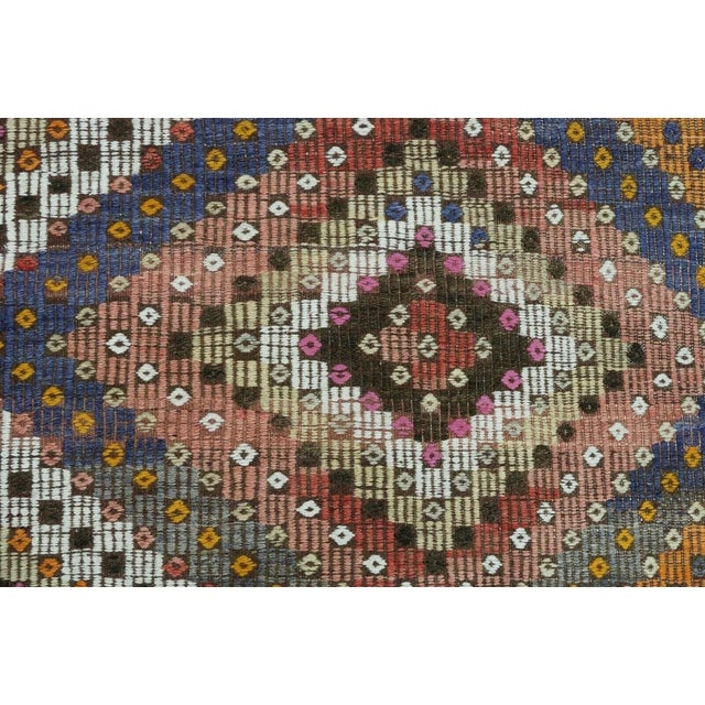 Brown Vintage Turkish Kilim Rug - 61" X 101" For Sale - Image 8 of 13