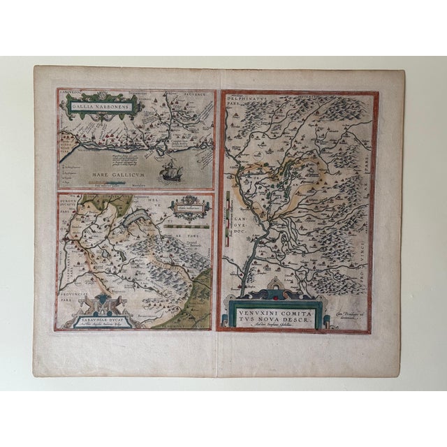 Hand-Colored Atlas Map of Gallia Narbonensis by Abraham Ortelius, 1600 For Sale - Image 3 of 18