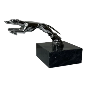 1930s Art Deco Louis Lejeune Chrome Plated Racing Greyhound of the Road Classic Mascot