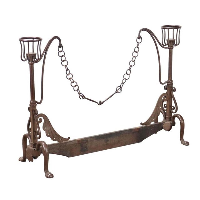 Black Liberty Fireplace Andiron in Wrought Iron For Sale - Image 8 of 8