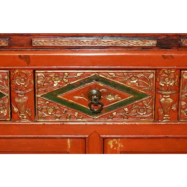 Vintage Chinese Lacquered Sideboard For Sale - Image 9 of 18