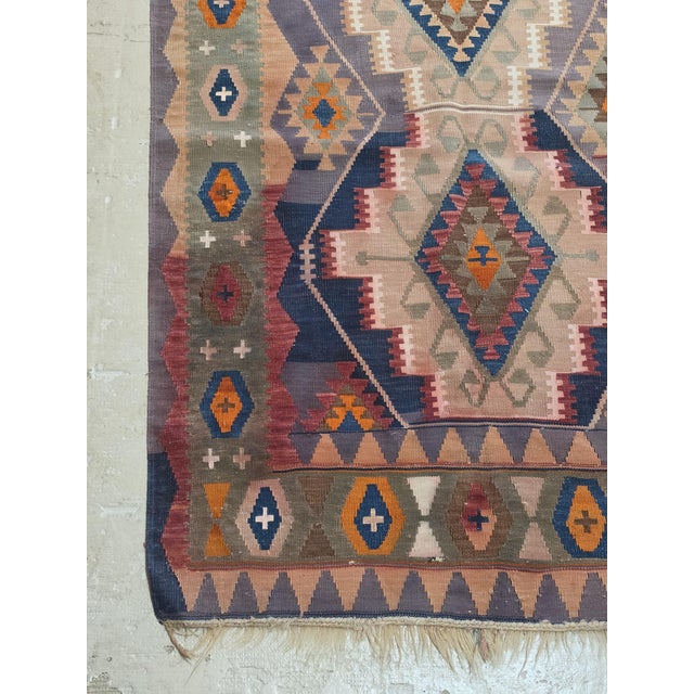 Folk Art Vintage Dusty Rose Turkish Kilim Rug, Anatolia, Mid-20th Century For Sale - Image 3 of 6