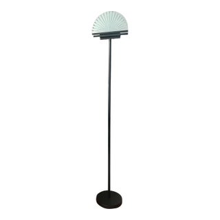 Vintage Deco Style Glass Fan Dimming Floor Lamp For Sale