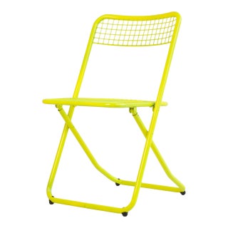 New Yellow Metal Folding Chair by Federico GIner for Houtique For Sale