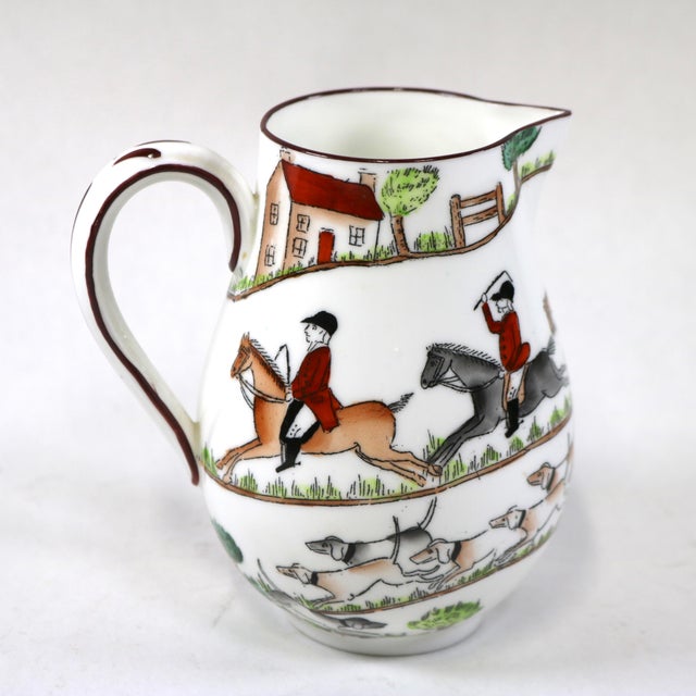 Mid 20th Century Crown Staffordshire Hunting Scene Creamer Pitcher For Sale - Image 10 of 10