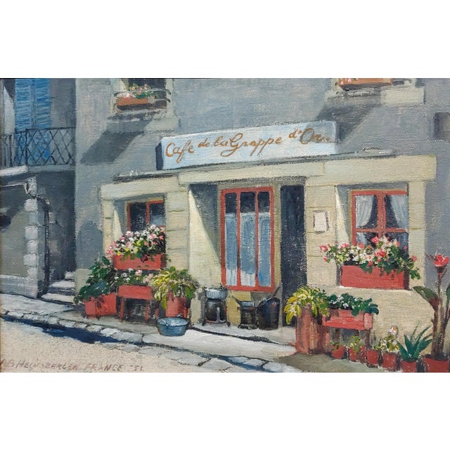 Figurative Antoon Heinsberg Cafe De La Grappe D' or Paris 1952 Oil Painting For Sale - Image 3 of 8