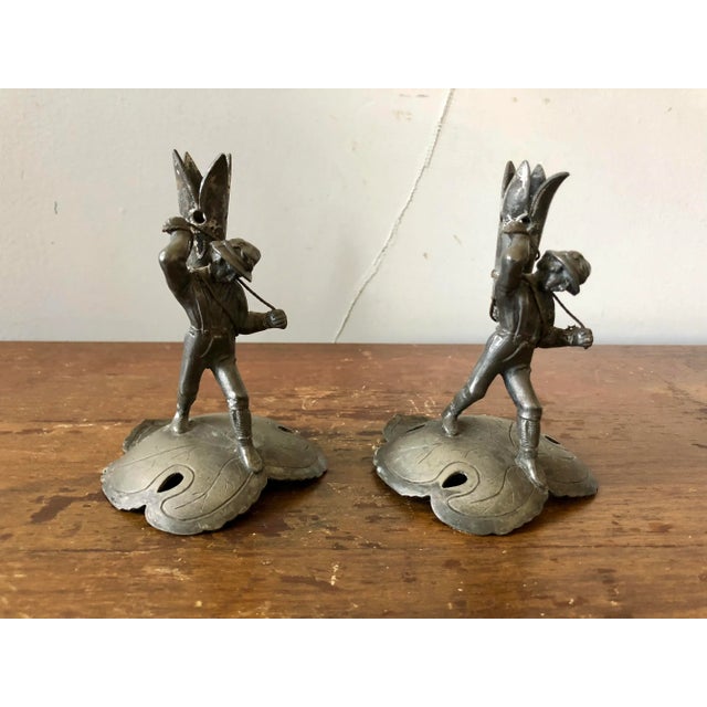 Metal Antique Wilcox Silver Plate Figural Candleholders- a Pair For Sale - Image 7 of 7