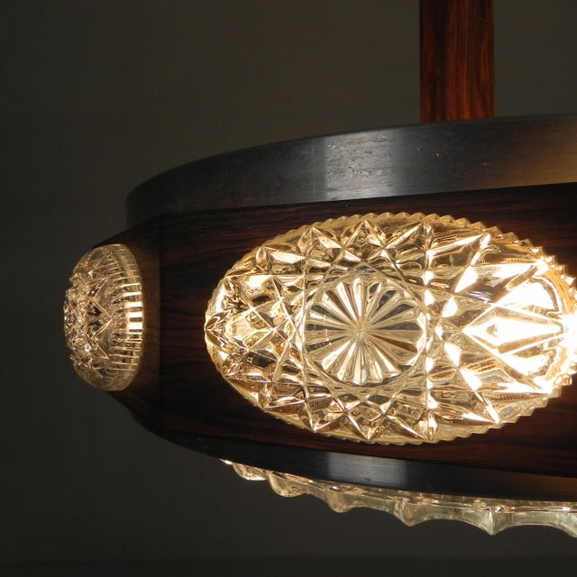 1970s Vintage Lakro Pendant Lamp with Oval Glass Plates, 1970s For Sale - Image 5 of 17