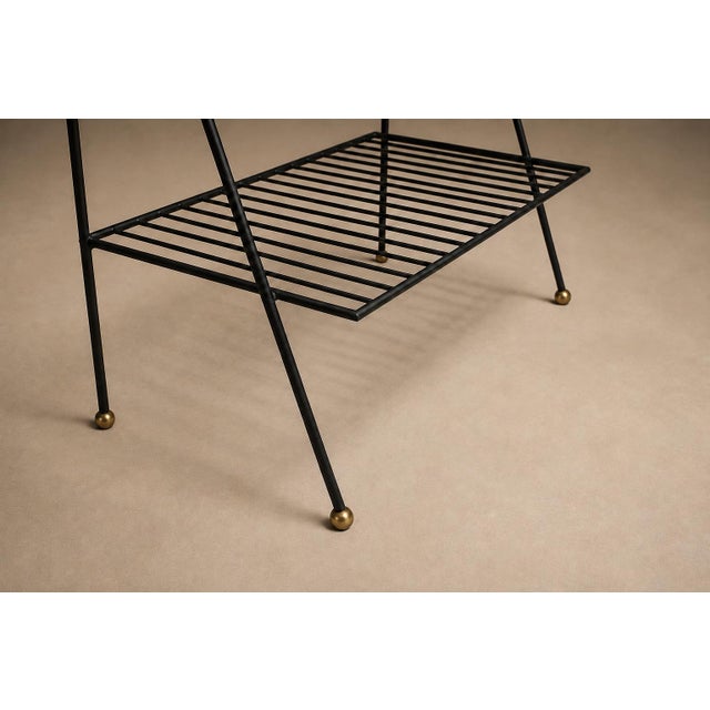 Attributed to Carlo Hauner Rosewood, Glass and Steel Side Table, Brazilian Modern, 1950s For Sale In New York - Image 6 of 18