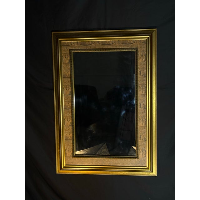 Ornate Egyptian Revival Gold Framed Wall Mirror For Sale In Miami - Image 6 of 11