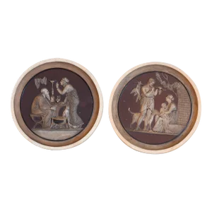 Pair of 19th Century Four Seasons Plaques