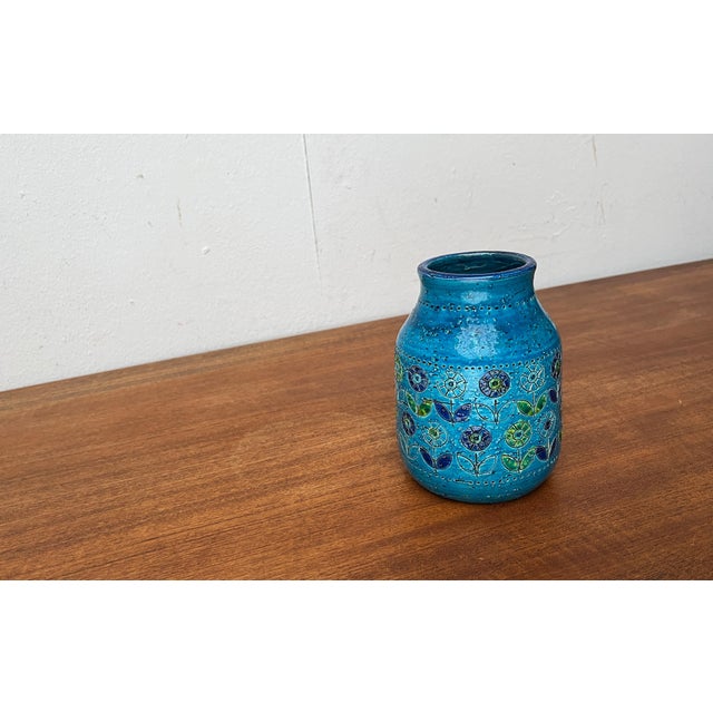 Mid-Century Modern Flower Design Pottery Vase by Aldo Londi for Bitossi, Italy, 1960s For Sale - Image 6 of 16
