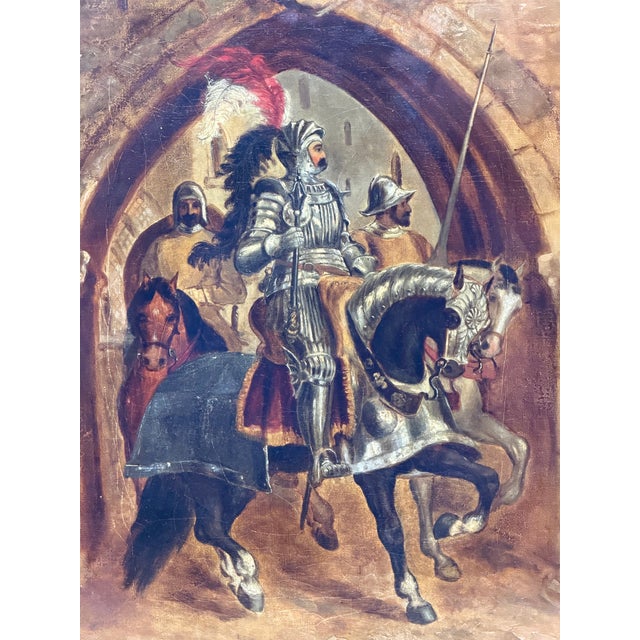 19th-Century British Victorian Renaissance Knight Equestrian Oil Painting, Circle of Sir John Gilbert RA Renaissance...