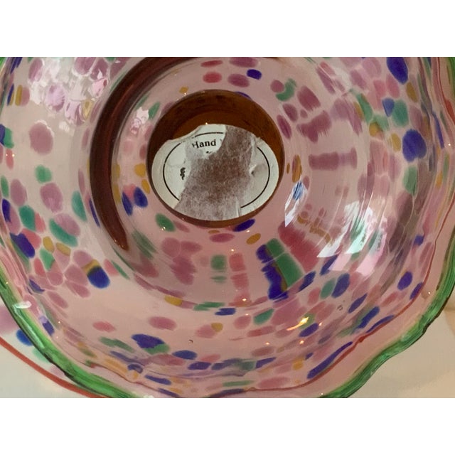 1990s Mackenzie Childs “Molten Confetti” Art Glass Bowl For Sale - Image 5 of 5