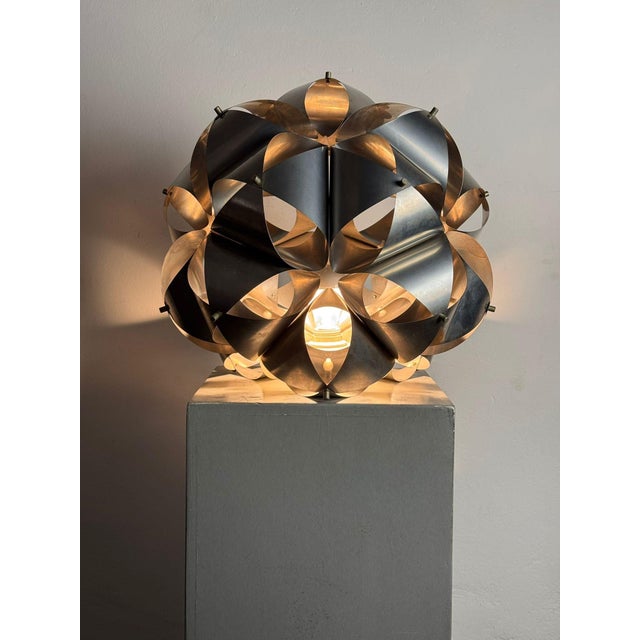 Aluminum Table Lamp, 1970s, in Flawless conditions. Designed 1970 to 1979 European Plug (up to 250V).The wiring of this...