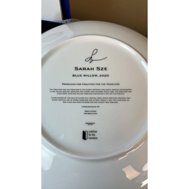 Artist Plate Project 2020 Collectors Plate Sarah Sze Artist Blue and White Abstract For Sale - Image 6 of 7